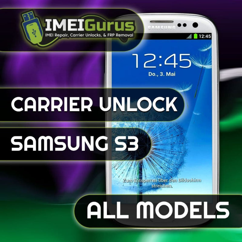 S3 SAMSUNG UNLOCK USB Carrier Unlock